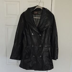 Vintage Danier Italian Leather Winter Coat in Black Sz M